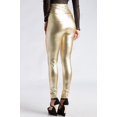 thumbnail image 6 of 2Chique Boutique Women's Gold High Waist Faux Leather Leggings, 6 of 7