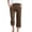 #262-Brown, variant on TaTaai Womens Casual Stripe Pants Cotton Linen Blend 7/8 Length Drawstring Waist Loose Fit Capri Trousers for Spring Summer Daily Wear Gift