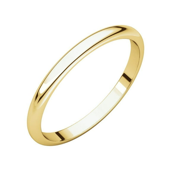 14k Yellow Gold 1mm Half Round Band Ring - 1.0 Grams - Size 6.5