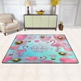 thumbnail image 2 of SKYSONIC Happy Valentine's Day Non-Slip Area Rug, Pink Flamingo Hearts Floor Carpet Comfort Floor Mats Decor for Indoor Front Porch,Living Room, Bedroom,Kitchen,72"x48", 2 of 5