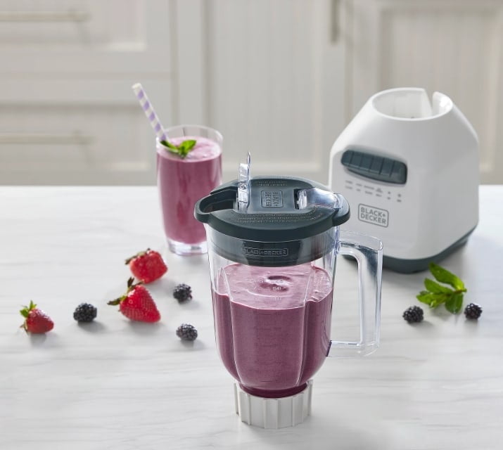アイスブレンダー BLACK+DECKER Ice Crush Blender, BL2209PBW, 56 oz 7-cup jar, 700W