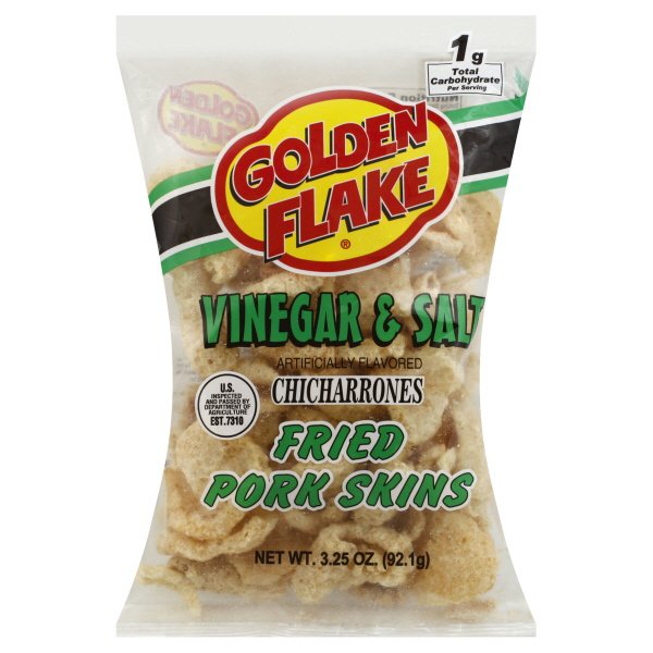 Golden Flake Vinegar & Salt Fried Pork Skins, 3.25 Oz.