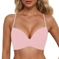 thumbnail image 2 of Bikini Top Women Swimwear Tops Underwire Full Coverage Push Up Swim Crop Top Tie Back Bathing Suit Tops Pink M, 2 of 4
