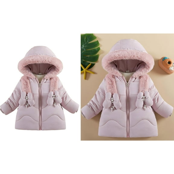 Winter Coats for Boys,Kids Puffer Jacket Mid-Length with Collar Hooded Windproof Warm Padded Coats Boys Coats Size 6-12 Months