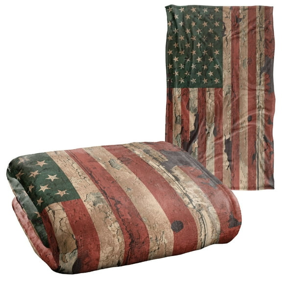 Rustic American Flag Distressed Silky Touch Super Soft Throw Blanket 36" x 58"