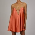 thumbnail image 1 of Fankiway Robe Aguichant Mode Unie Femme Décontractée Dos Nu Sans Manches Col en V Robe de Plage Grande Taille, 1 of 6