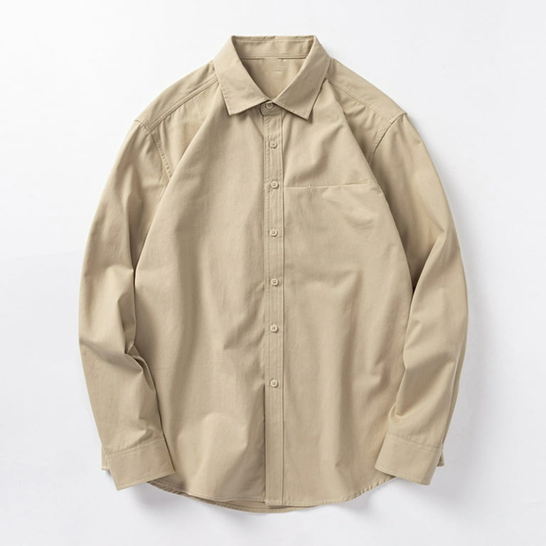 eilrgd Long Sleeve Shirt for Men Men's Oversized Dress Shirts Button Down Long Sleeve Casual Baggy Shirt, Size: Large, Brown eilrgd Long Sleeve Shirt for Men Men's Oversized Dress Shirts Button Down Long Sleeve Casual Baggy Shirt, Size: Large, Brown