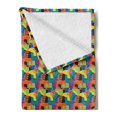 thumbnail image 2 of Colorful Soft Flannel Fleece Throw Blanket, Abstract Art Pattern with Hand Drawn Textures Leaves and Curves in Vivid Colors, Cozy Plush for Indoor and Outdoor Use, 50" x 70", Multicolor, by Ambesonne, 2 of 5