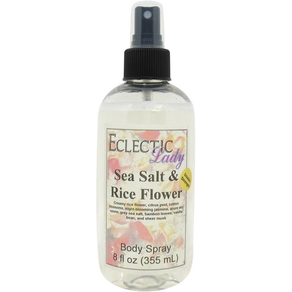 Sea Salt and Rice Flower Body Spray, Eclectic Lady, Hydrating Mist, Unisex (Double Strength), 8 oz