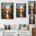 thumbnail image 4 of Designart "Pop Art Phoenix II" Cityscapes Floater Framed Canvas Art Print, 4 of 7