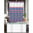 thumbnail image 6 of No Hook Cloth Fabric Shower Curtain with Snap in Liner, Pink Blue Ombre Waterproof Shower Curtains Set with See Through Top Window, Vintage Abstract Art Bath Curtains Shower 72"x84", 6 of 6