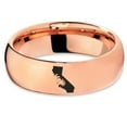 thumbnail image 2 of Tungsten California The Golden State Palm Trees Band Ring 7mm Men Women Comfort Fit 18k Rose Gold Dome Polished, 2 of 4
