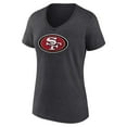 thumbnail image 2 of Women's Charcoal San Francisco 49ers Primary Team Logo V-Neck T-Shirt, 2 of 3