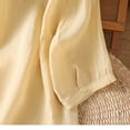 thumbnail image 3 of LEKWK Linen Tops for Women V Neck Button Down Summer Tops Short Sleeve Lightweight Floral Embroidered Loose Shirts Fashion Beach Vacation Daily Outfits, 3 of 8