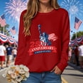 thumbnail image 2 of Leey-World 4th Of July Long Sleeve Shirts Women USA T Shirt Patriotic American Flag Men Women Kids July 4th T-Shirt(Red,2XL), 2 of 9