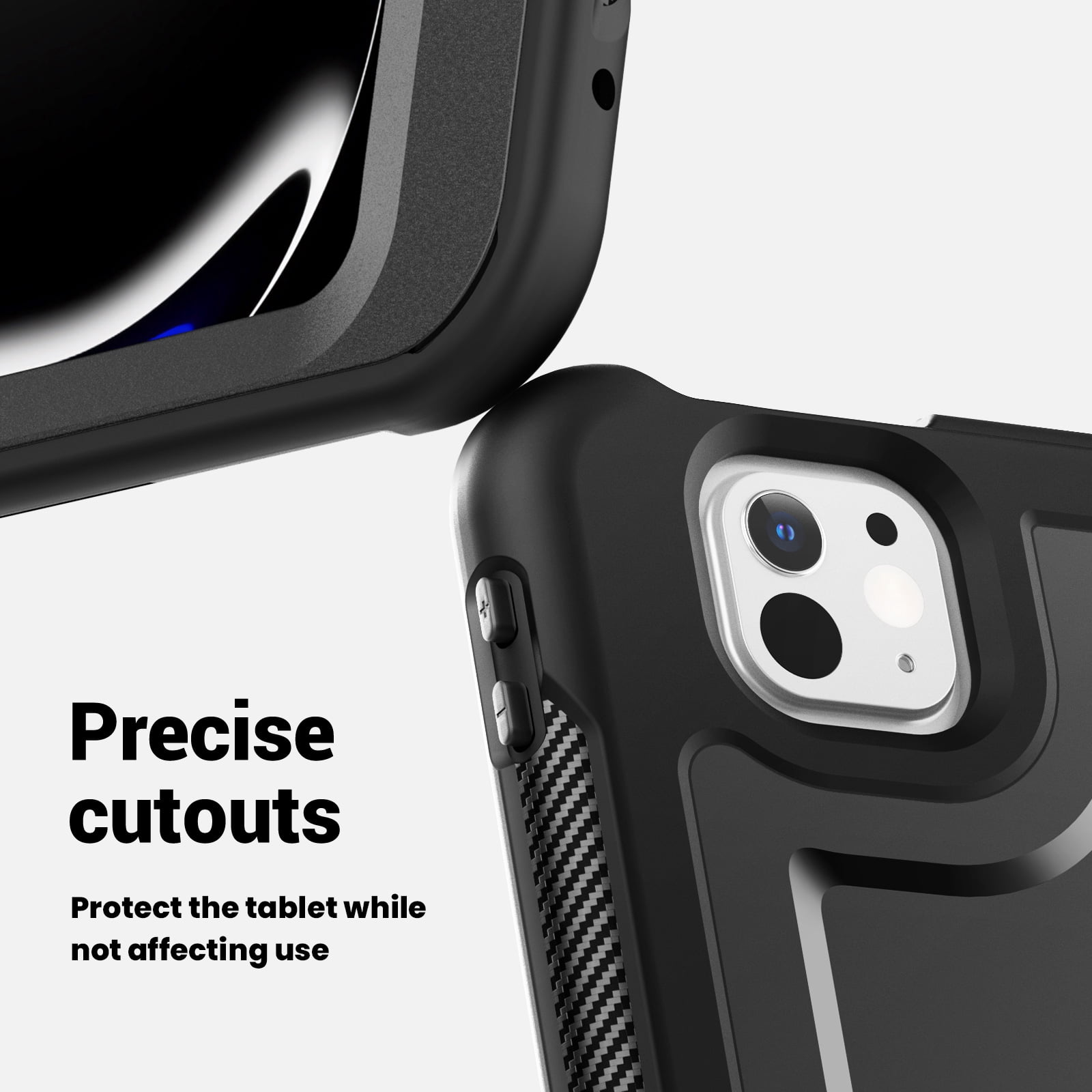 Shockproof Case for Apple iPad Pro 13 Inch 2024, Rugged Hybrid Protective Cover with Pencil Holder & Shoulder Strap Kids Friendly Rotating Kickstand Case for iPad Pro 13" 2024 M4,Black