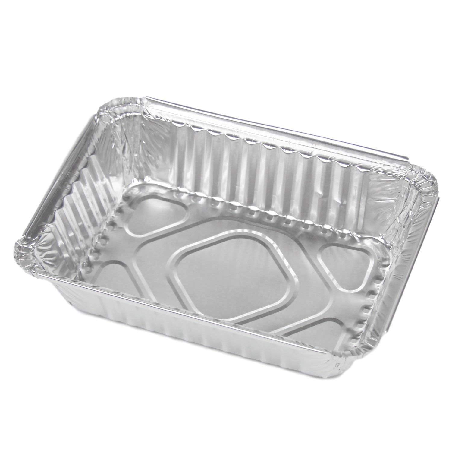 32oz Takeout Foil Pans with Lids, Aluminum Trays (8.26 x 5.7 x
