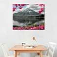 thumbnail image 2 of PRATYUS  Mount Fuji Canvas Wall Art Black and White Decor Pink Cherry Blossom Mountain over Lake Pictures Landscape Poster Prints Framed and Stretched for Living Room Bedroom 16x12in, 2 of 6