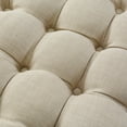 thumbnail image 6 of Inspired Home Perilous Linen Ottoman Allover Tufted Round Modern Contemporary 1 PC, Beige, 6 of 7