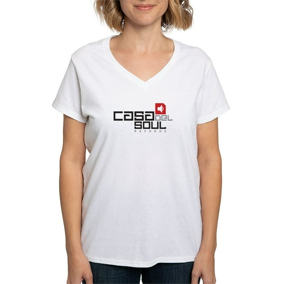 CafePress - Casaapparel_Truckerhat Women's V Neck T Shirt - Womens Cotton V-Neck T-shirt