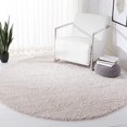 thumbnail image 2 of Safavieh August Shag Collection AUG900D Solid 1.2-inch Thick Area Rug, 6'7" x 6'7" Round, Beige, 2 of 5
