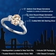 thumbnail image 2 of Gem Stone King 1.50 Ct Oval Peach Morganite White Created Sapphire 925 Sterling Silver Ring, 2 of 6