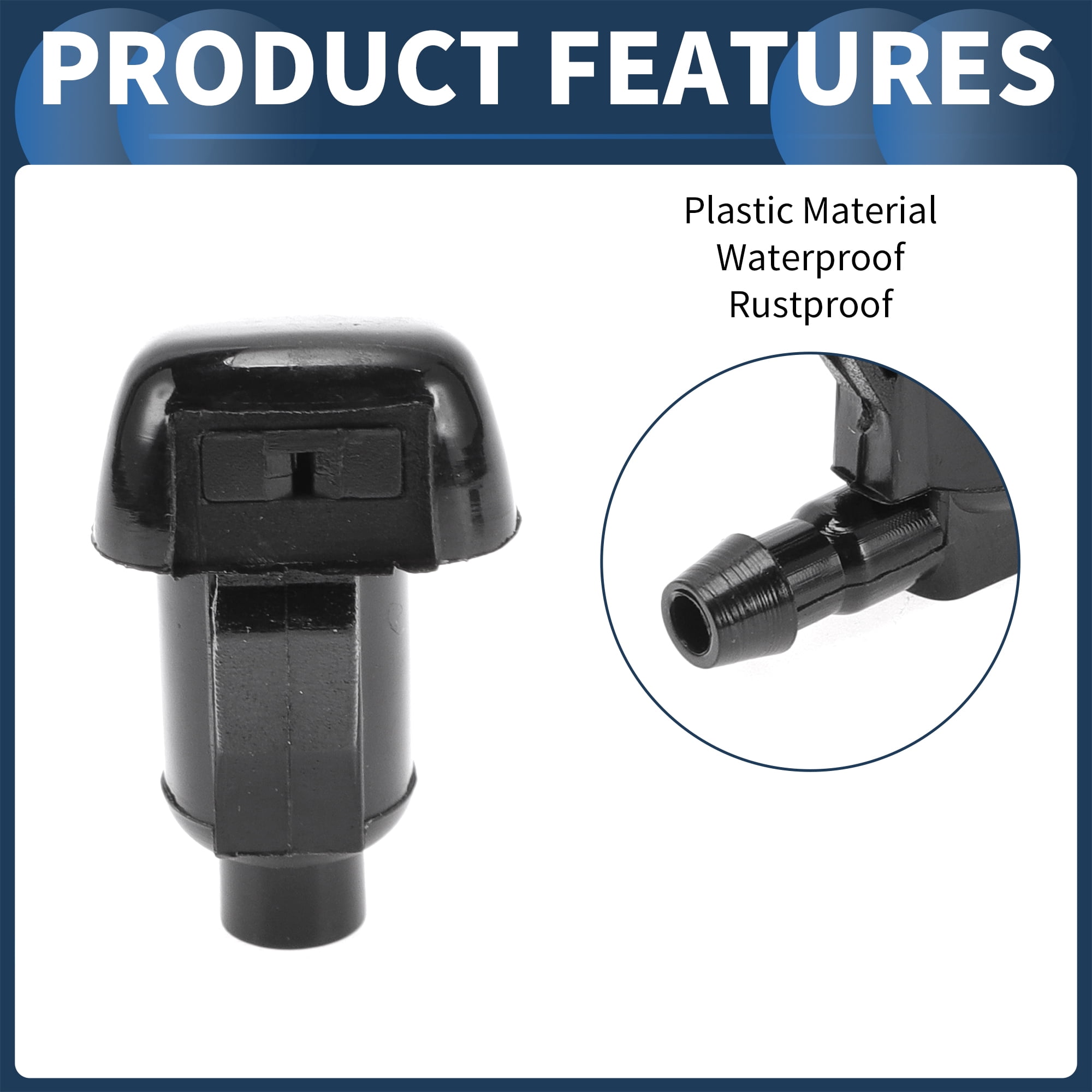Unique Bargains Windshield Washer Nozzle Kit for Toyota Sienna 2004-2010 Black