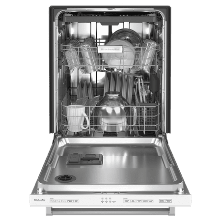 KitchenAid - 24" Top Control Built-In Dishwasher with Stainless Steel Tub, ProWash Cycle, 3rd Rack, 39 dBA - White