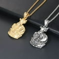 thumbnail image 2 of HIJONES Men Women's 12 Chinese Zodiac Stainless Steel Necklace Animals Patron Saint Pendant Charm with Chain Gold Rat, 2 of 3