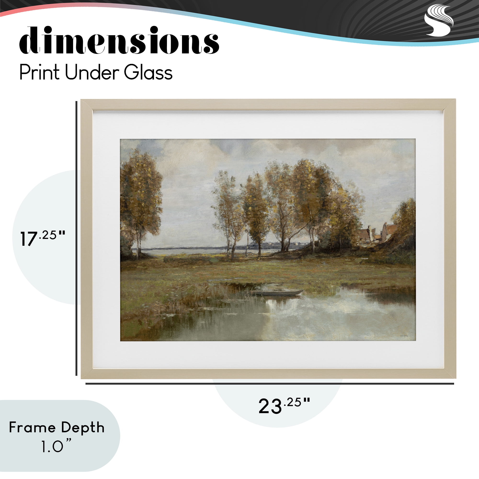 Stupell Industries A Peaceful Spot Landscape Birch Framed Print Under Glass, design by Amber Sterling