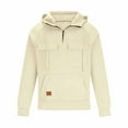 thumbnail image 4 of MHFRRA Sudadera con Capucha Informal, Chaqueta Cálida con Forro y Bolsillo Frontal para Uso Diario Al Aire Libre, Otoño E Invierno Beige, 4 of 6