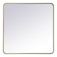 thumbnail image 1 of Elegant Lighting MR803636BR 36 x 36 in. Soft Corner Metal Rectangular Mirror, Brass, 1 of 1