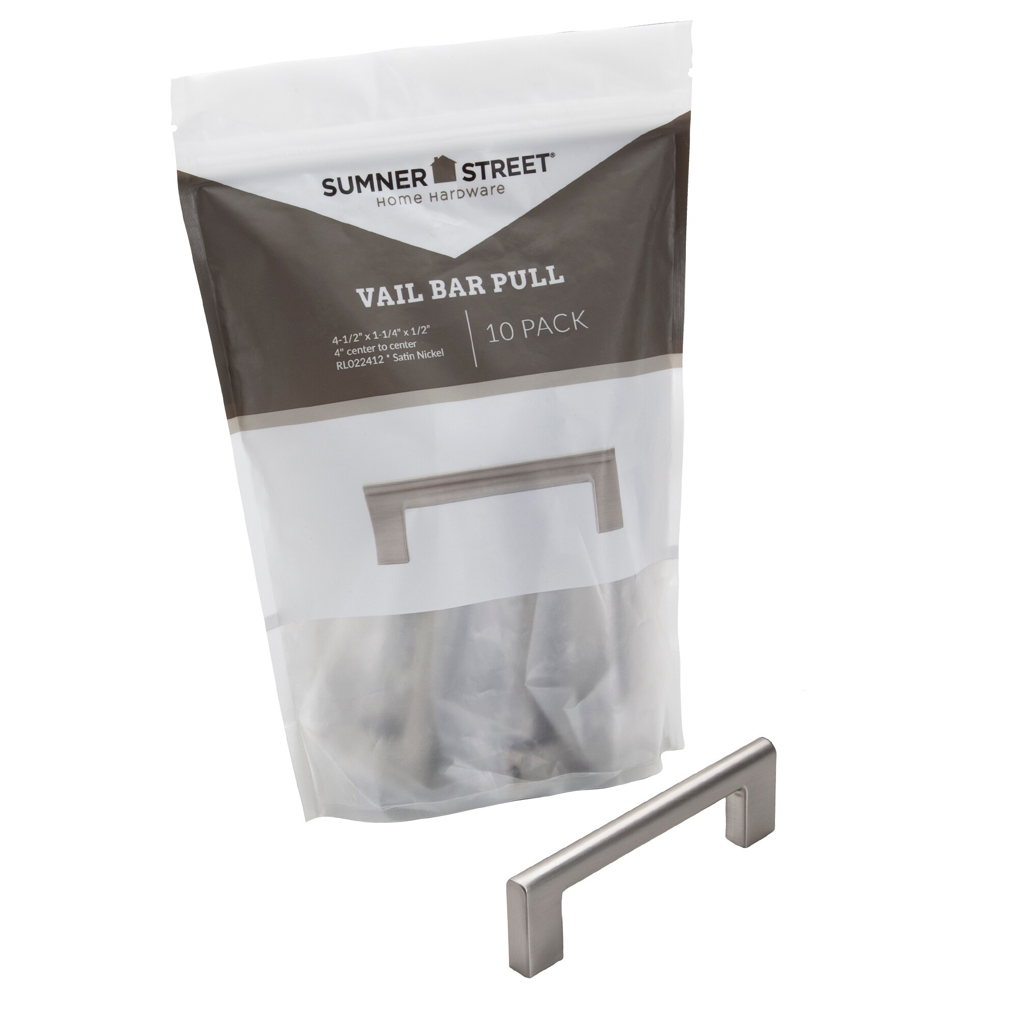 Sumner Street Home Hardware 10 pack Vail 4" Satin Brass Bar Pull
