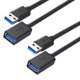 thumbnail image 1 of Cable de extensión USB XCZZYB, paquete de 2, 50 cm, USB 3.0, 1 of 6