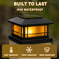thumbnail image 4 of MEHOOM 6 Pack Solar Post Cap Lights Outdoor, Warm White LED Fence Post Lights for 4x4 Posts, Solar Powered Outdoor Waterproof Deck Lights with Auto On/Off for Garden Patio Fence, 4 of 8
