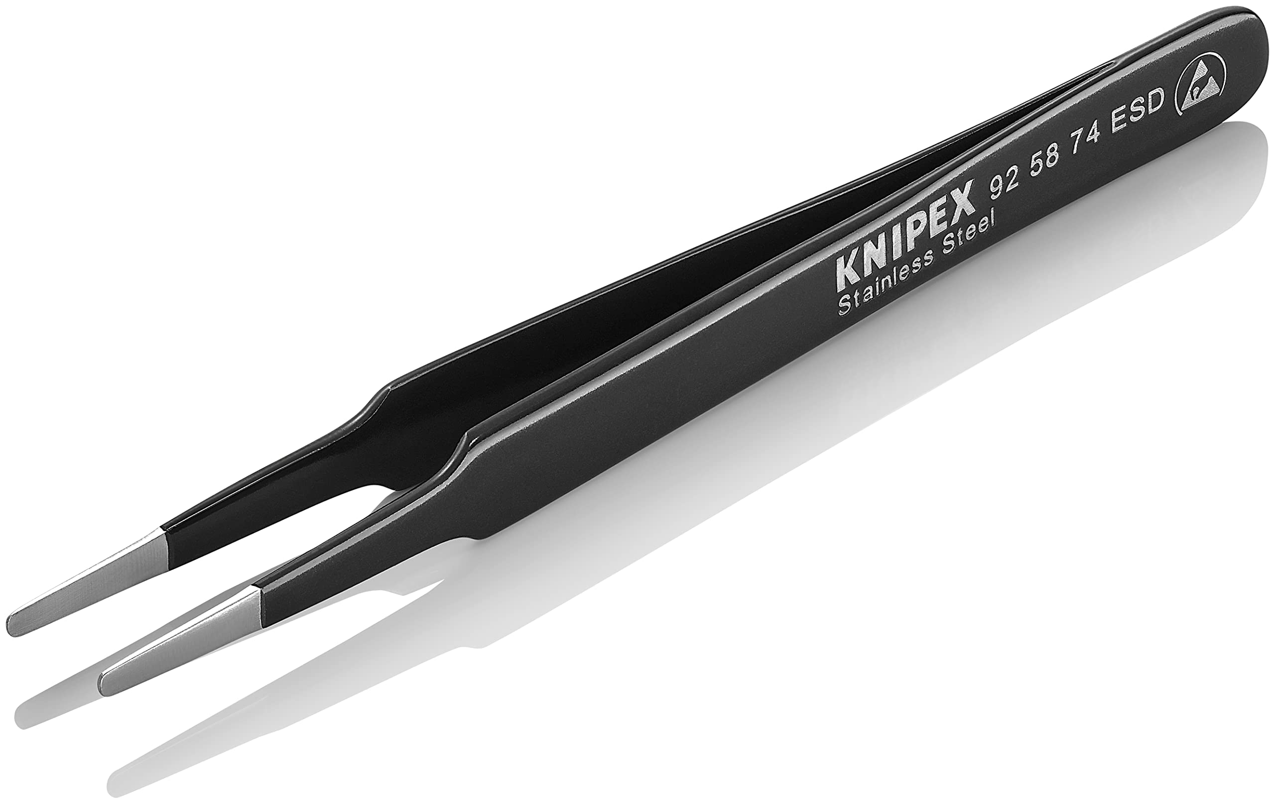 KNIPEX Stainless Steel Gripping Tweezers-Blunt Tips-ESD