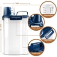 thumbnail image 4 of TIOVERY Upgraded Dog Food Storage Container Small, Cat Food Container Airtight, Pet Food Container Dispenser with Pour Spout, Measuring Cup and 4 Seal Buckles for Dogs, Cats, Birds (Blue), 4 of 9