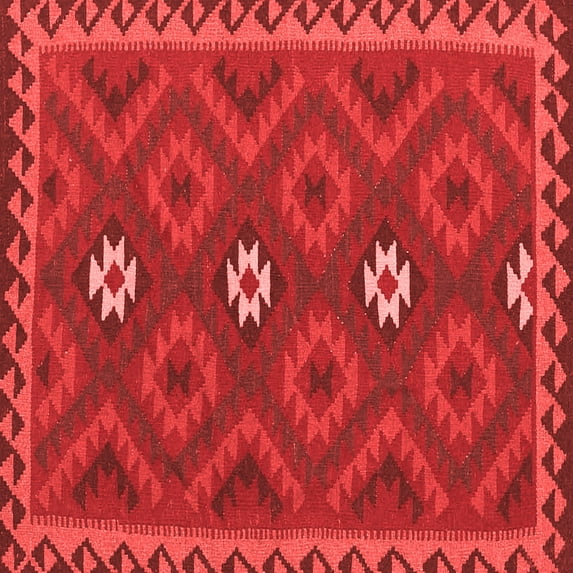 Ahgly Company Indoor Square Oriental Red Traditional Area Rugs, 7' Square