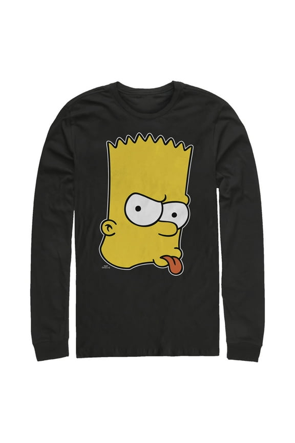 Men's The Simpsons Brat Bart Long Sleeve Shirt Black Large