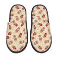 thumbnail image 1 of Fotbe Cartoon Popcorn Pantuflas Peludas para Mujer con Estampado, Zapatillas de Peluche, Zapatos de Invierno para Casa, Uso Interior y Exterior-Large, 1 of 8