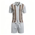 thumbnail image 6 of EliteGoogv Mens Outfit Set Casual Button Down Shirt And Shorts Two Piece Suit For Men Summer Beach Vacation Matching Set Light Gray M, 6 of 7