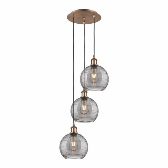 Innovations Lighting - Athens Deco Swirl - 3 Light Cord Hung Multi Pendant In