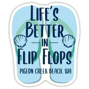 Pigeon Creek Beach Washington Souvenir 4 Inch Vinyl Decal Sticker Flip Flop Design
