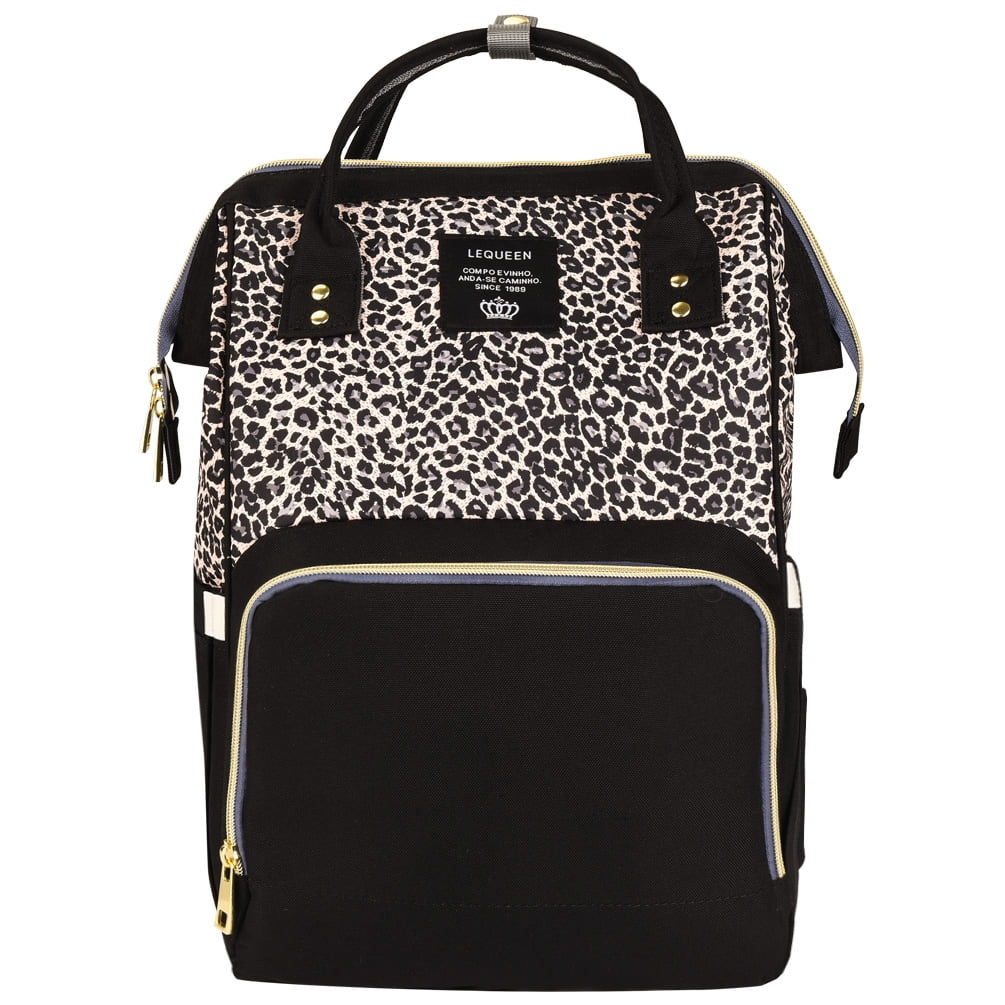 leopard print nappy bag