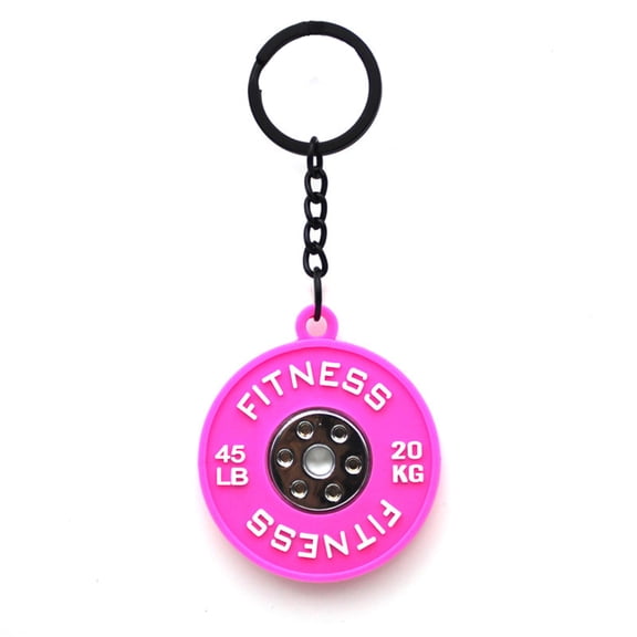 Weightlifting Weight Plate Keychain 45 LBS Gym Plate Silicone and Metal Workout Fitness Gifts for Gym Lovers