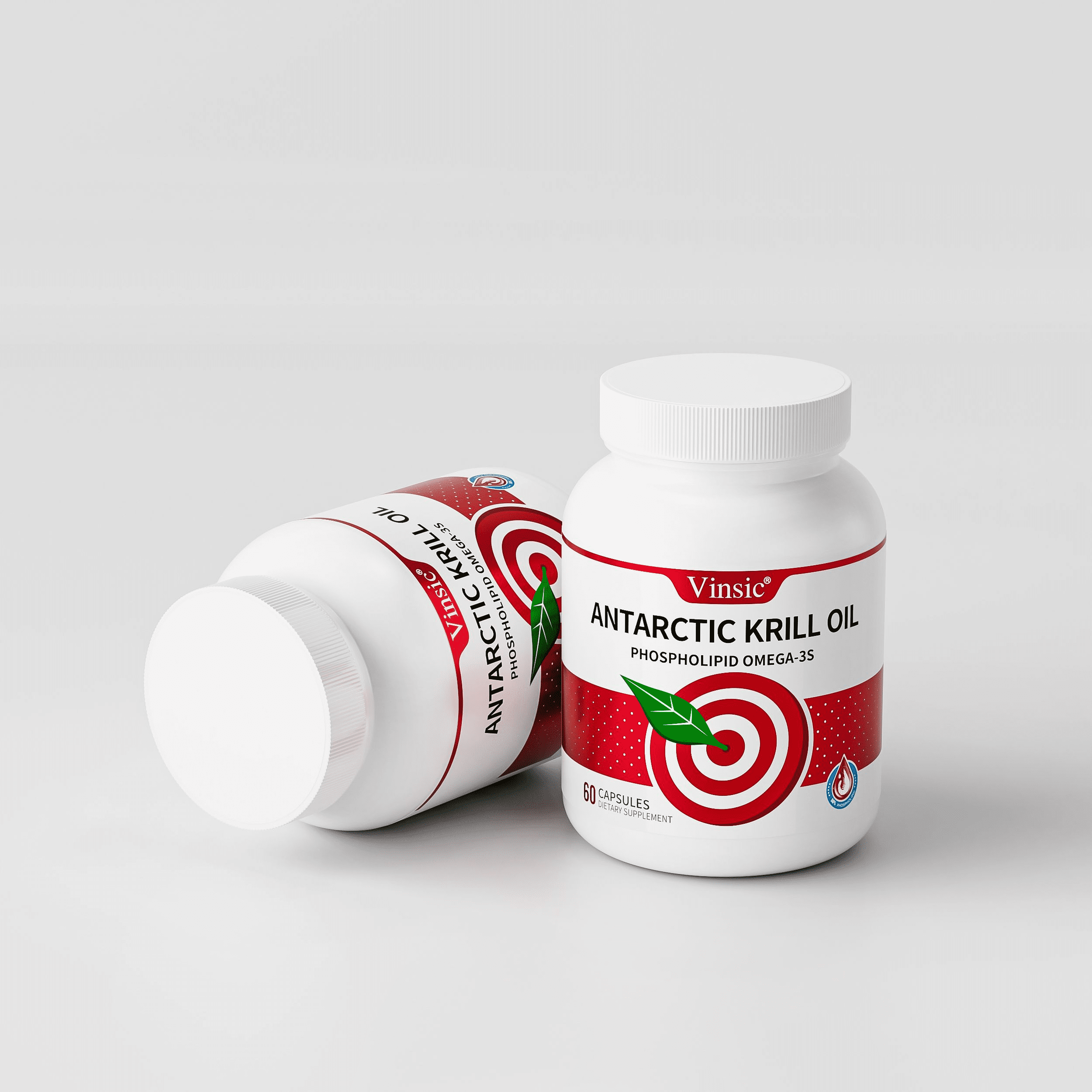 Vinsic Antarctic Krill Oil, 60 Softgel Capsules - New Zealand Made Omega-3 Supplement with EPA, DHA & Astaxanthin - Supports Heart, Brain & Joint Health For Daily Nutritional Support