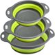 thumbnail image 2 of Nuevo juego de 3 cestas de frutas plegables con fondo denso y cuenco redondo para lavar verduras, cesta de drenaje, 2 of 5