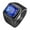 Black Blue Stone, variant on Men's Stone Ring Black Stainless Steel Large Square Zirconia Vintage Statement Rings Black CZ Size 9