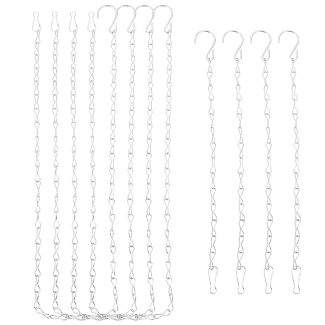 8pcs Silver Iron Hanging Chains for Home Decor with Adjustable Hooks Beautify Living Environment