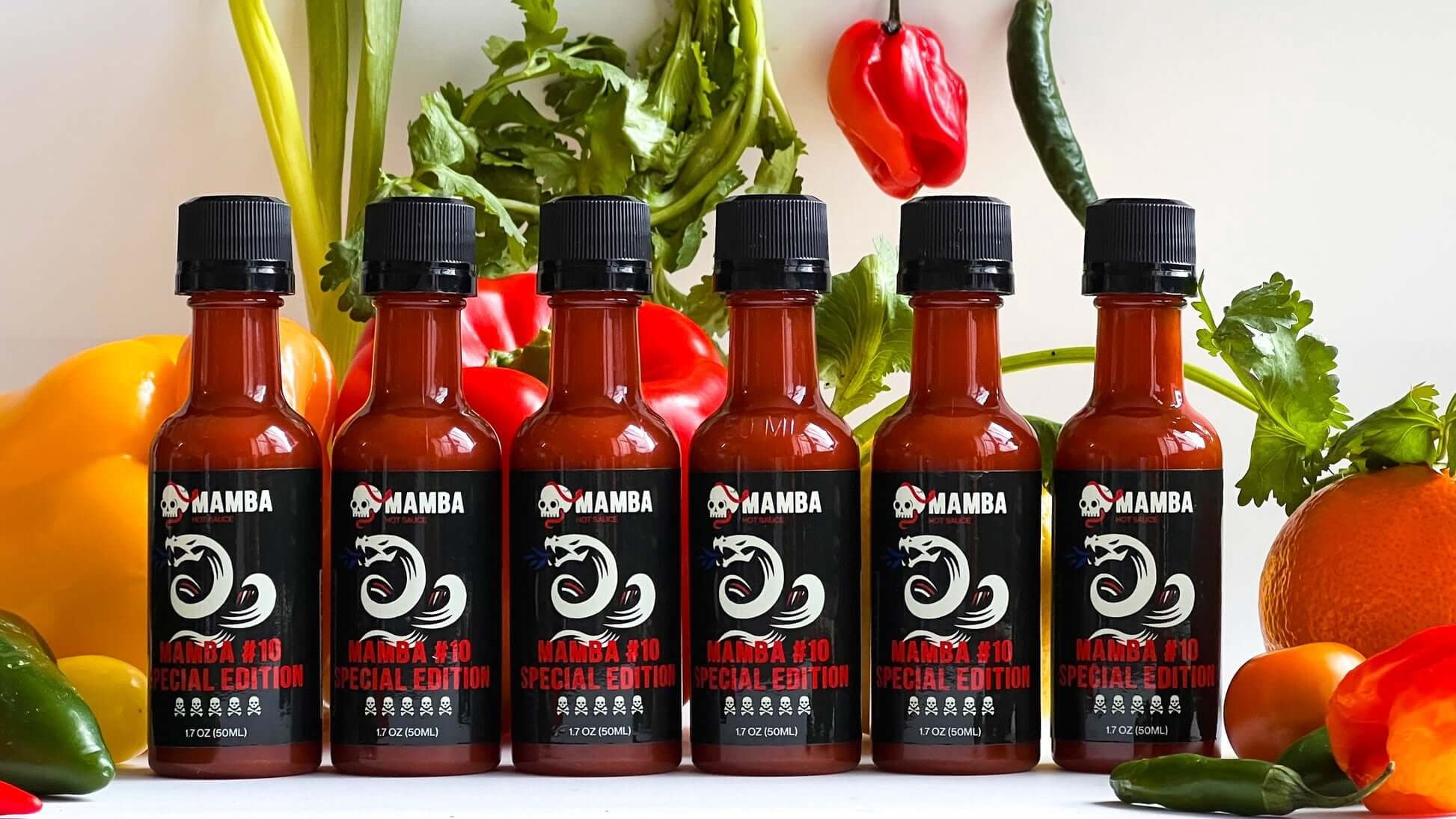 MAMBA #10 Special Edition Hot Sauce, Ghost Pepper Blend with Smoky Spice Flavor, Extra Spicy Condiment for BBQ, Grilled Meats, Wings & Marinades